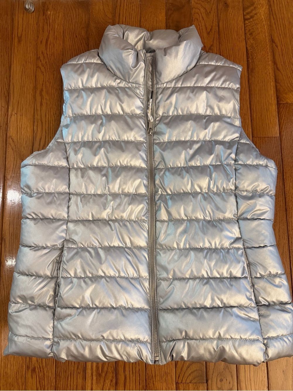 Gap Silver Quilted Puffer Vest - Women's Sleeveless Jacket